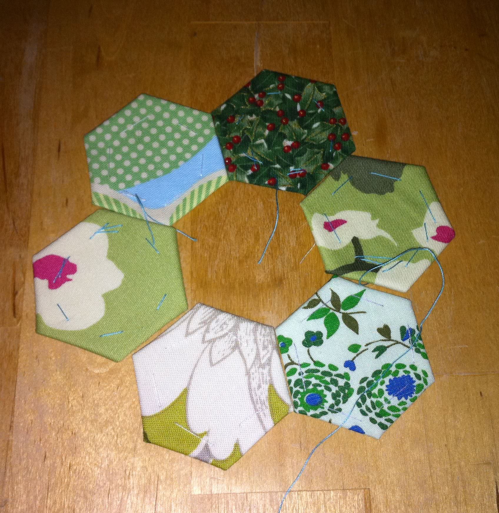 patchwork hexagons