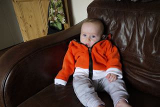 baby orange hoodie