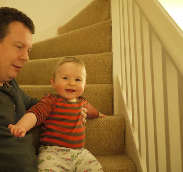 baby on stairs