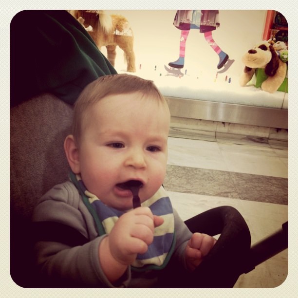 baby with spoon