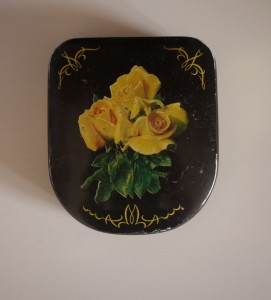 vintage flower tin