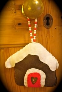 felt gingerbread house