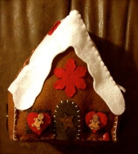 felt gingerbread house