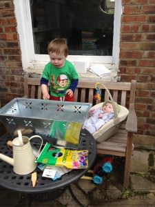 unpacking our gardening kit