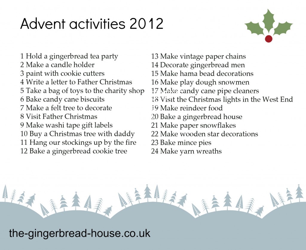 advent activities list of advent activities