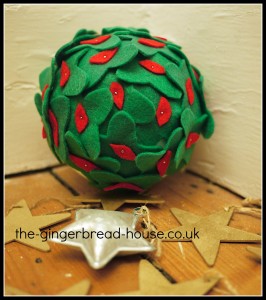 felt mistletoe ball