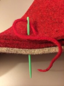 stitching through felt