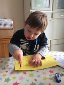 writing his Christmas list