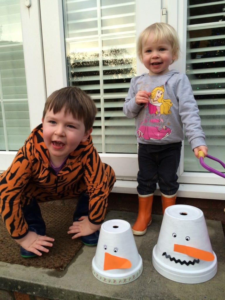 flower pot snowmen
