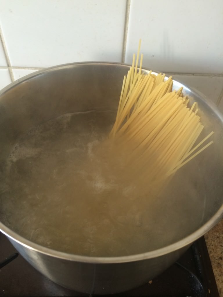 cooking spaghetti