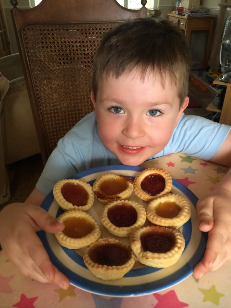 Rainbow jam tarts