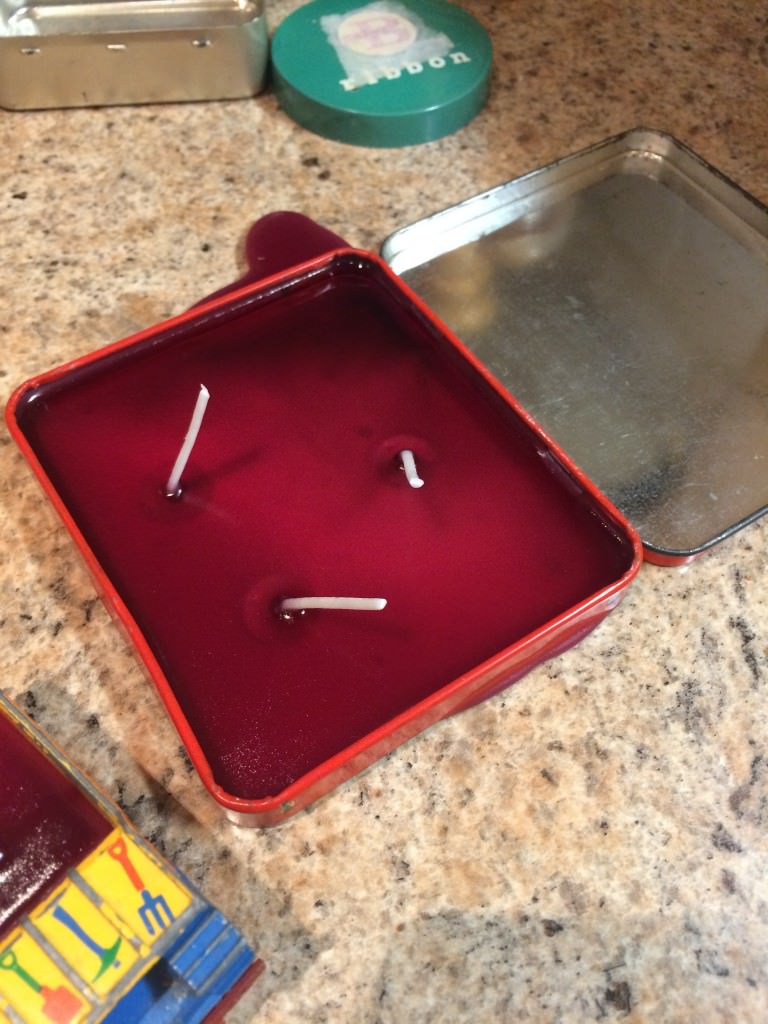 upcycled tin candle