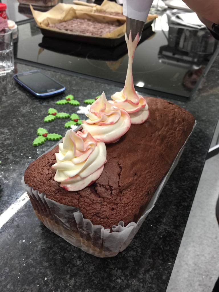 Swirly snowflake loaf cake