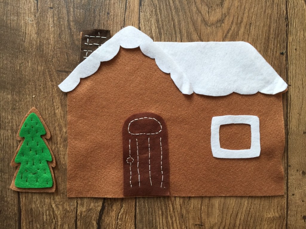 felt gingerbread house