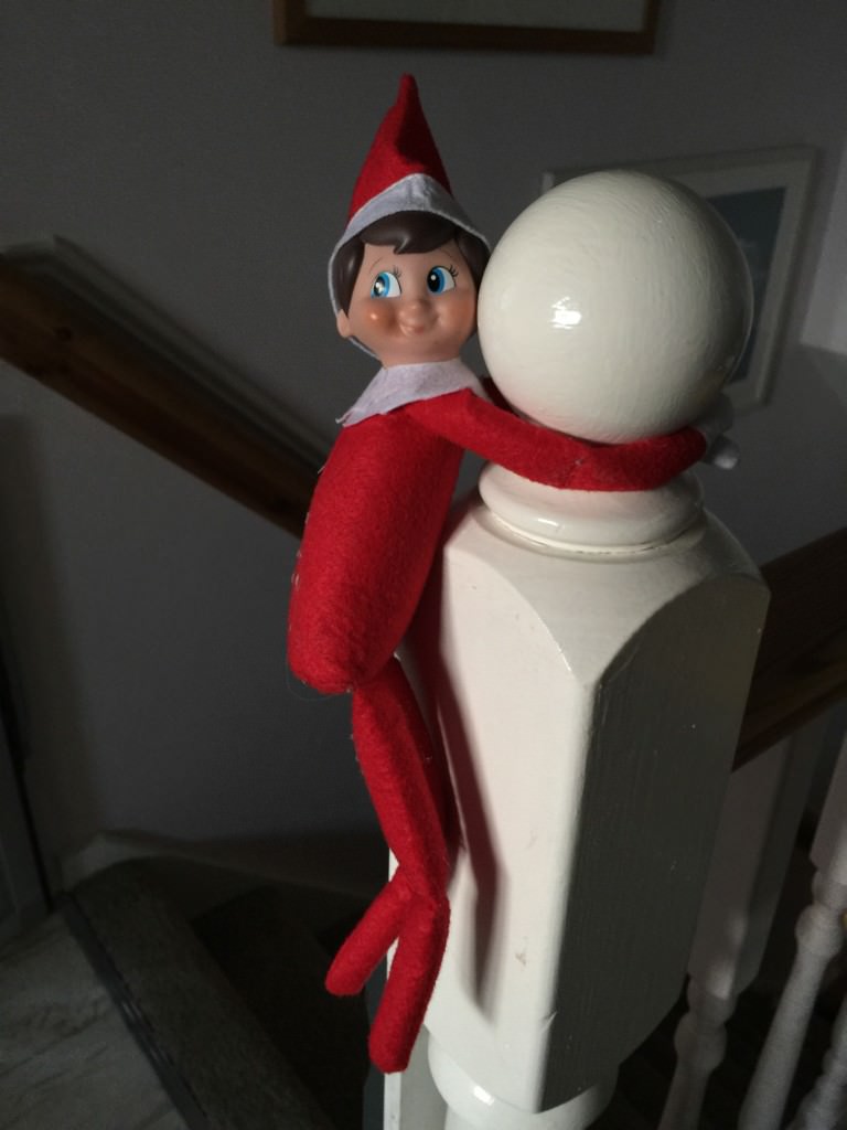Elf on the Shelf hiding