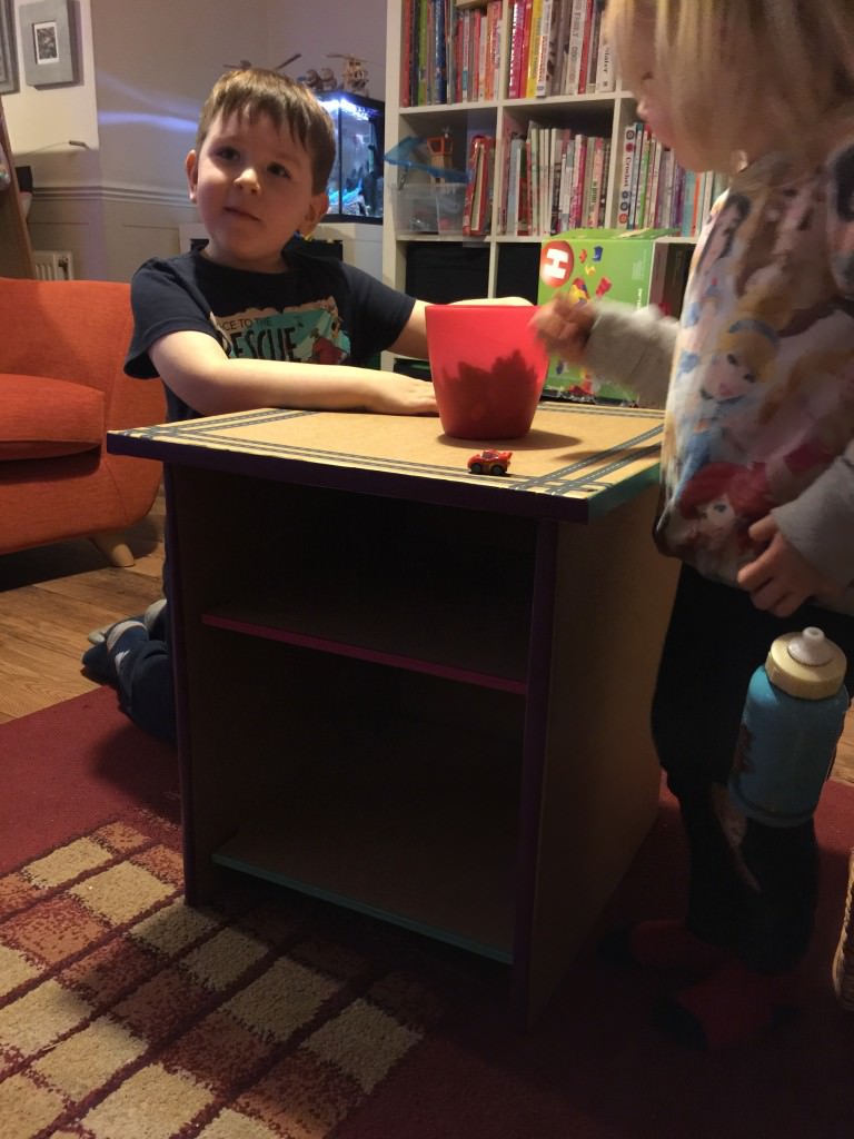 cardboard book shelf