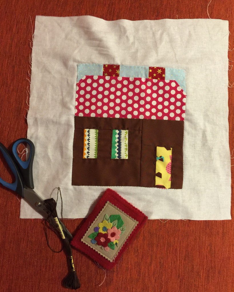 gingerbread house quilt block