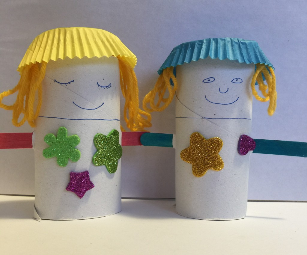 cardboard roll scarecrows