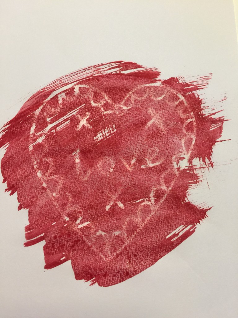 wax resist heart