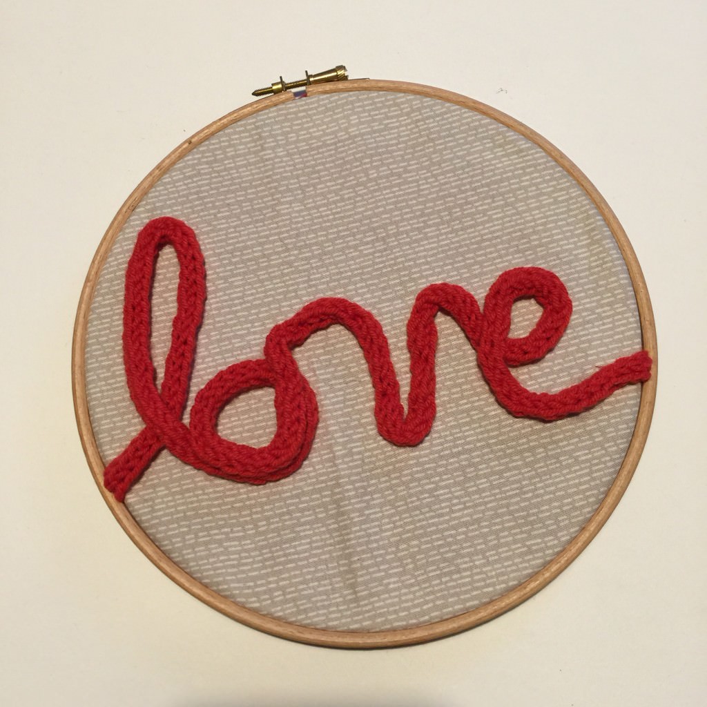 Valentine hoop art