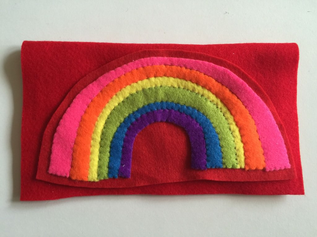 felt rainbow needlecase