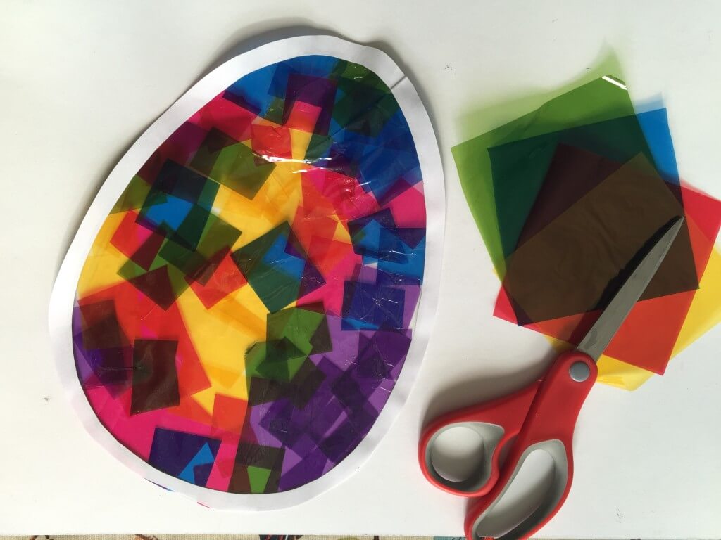 DIY Easter egg sun catcher