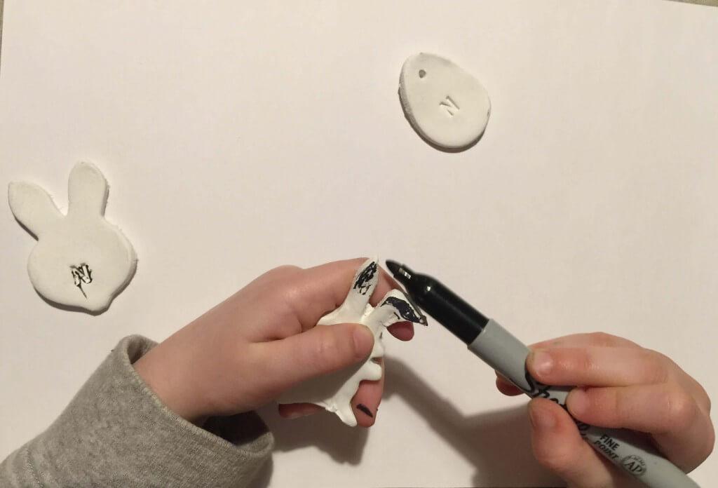 decorating air dry clay eggs