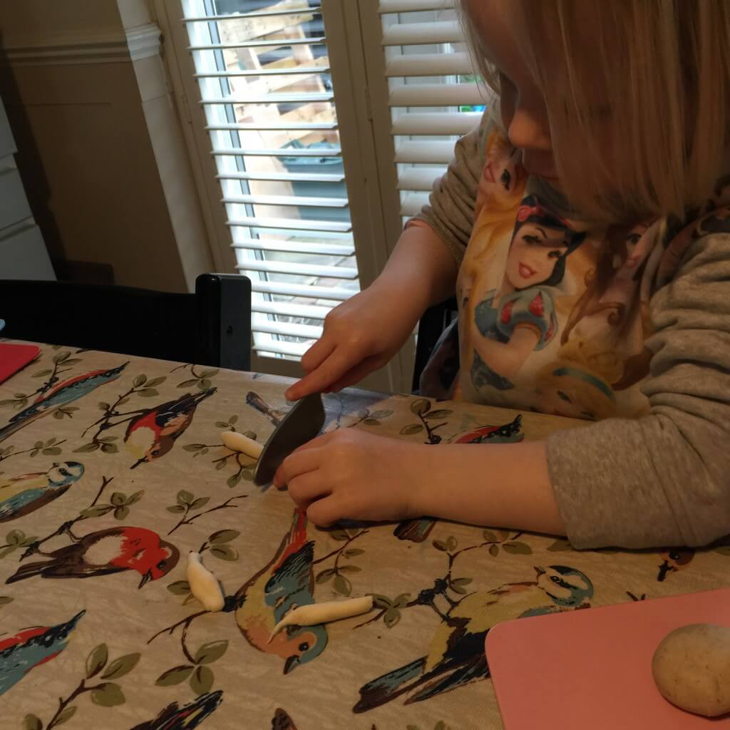 playing with play dough