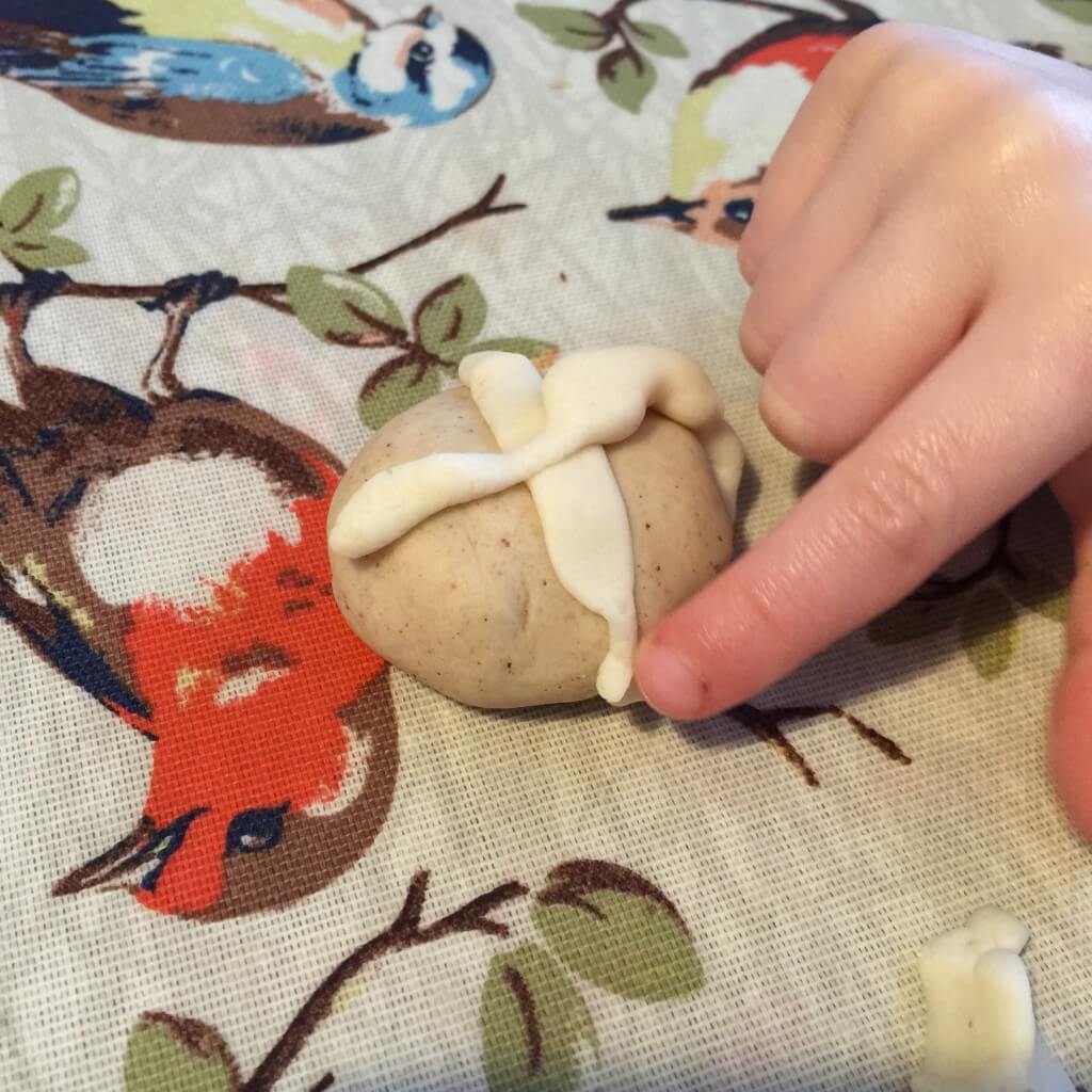 play dough hot cross bun