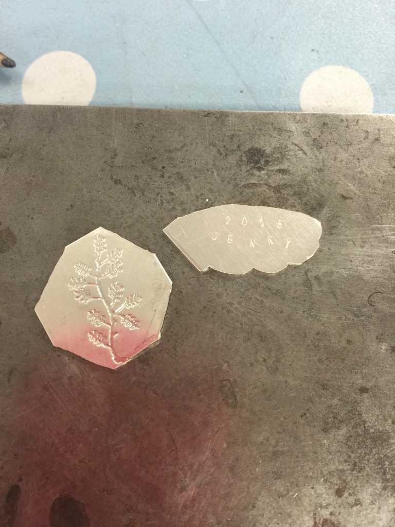 hand stamped silver workshop