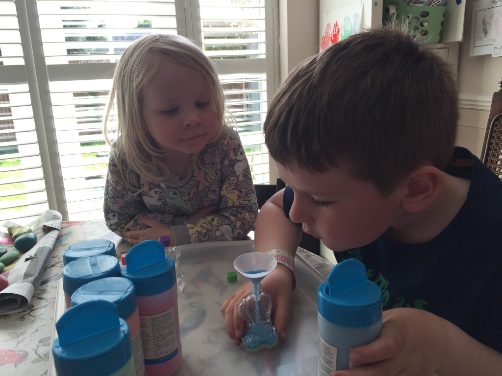 crafting with coloured sand