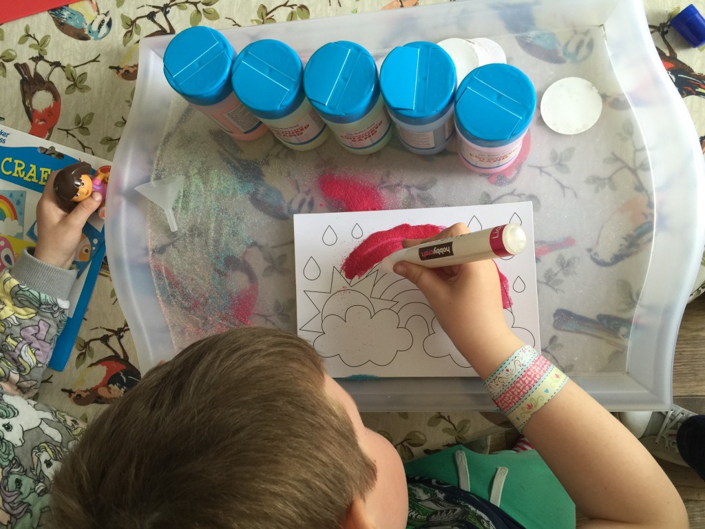 crafting with coloured sand