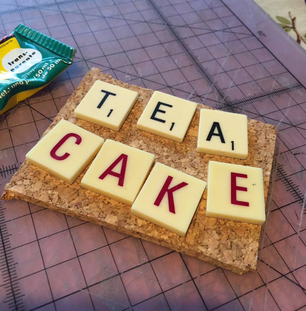 Scrabble tile badge