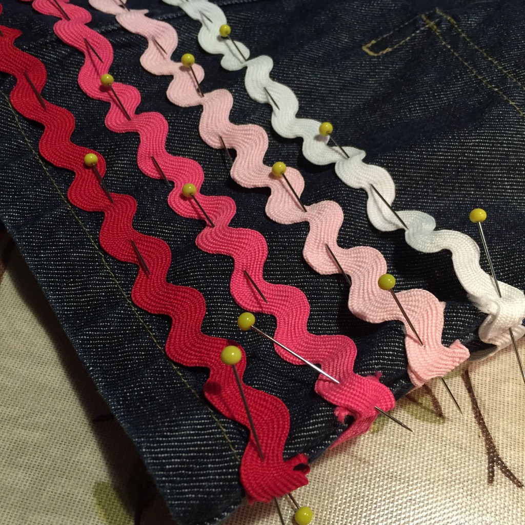 lines of ric rac on a skirt