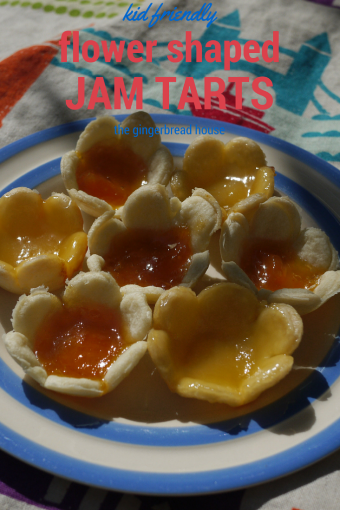 Flower shaped jam tarts for kids - holly be tells