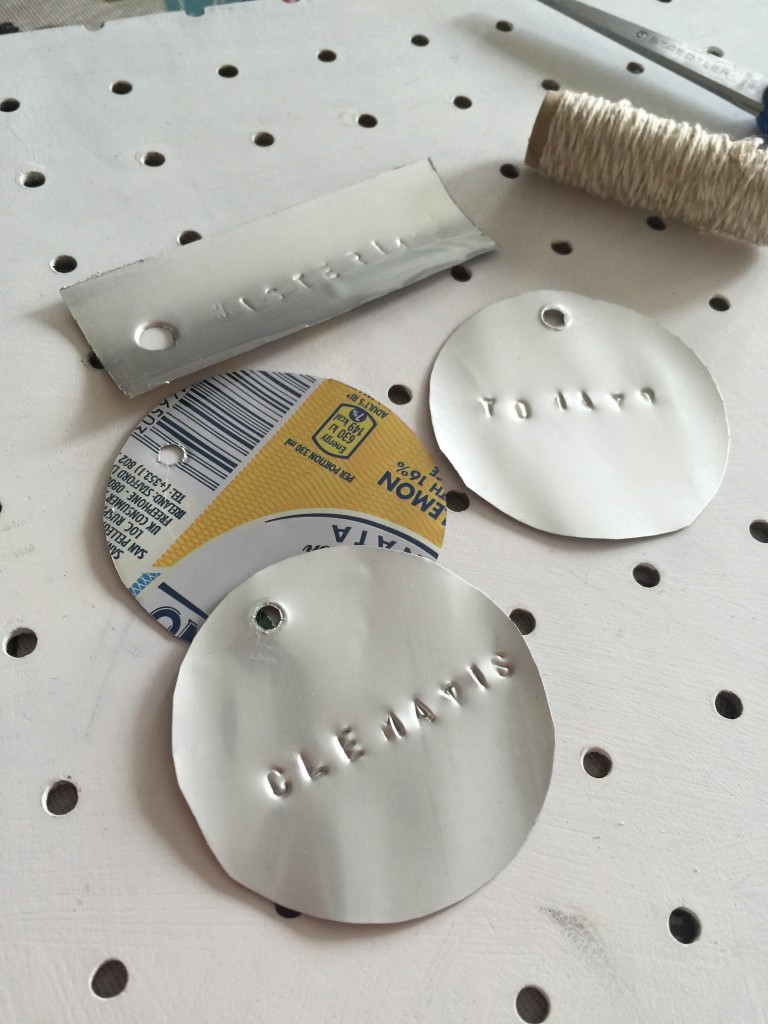hand stamped plant markers