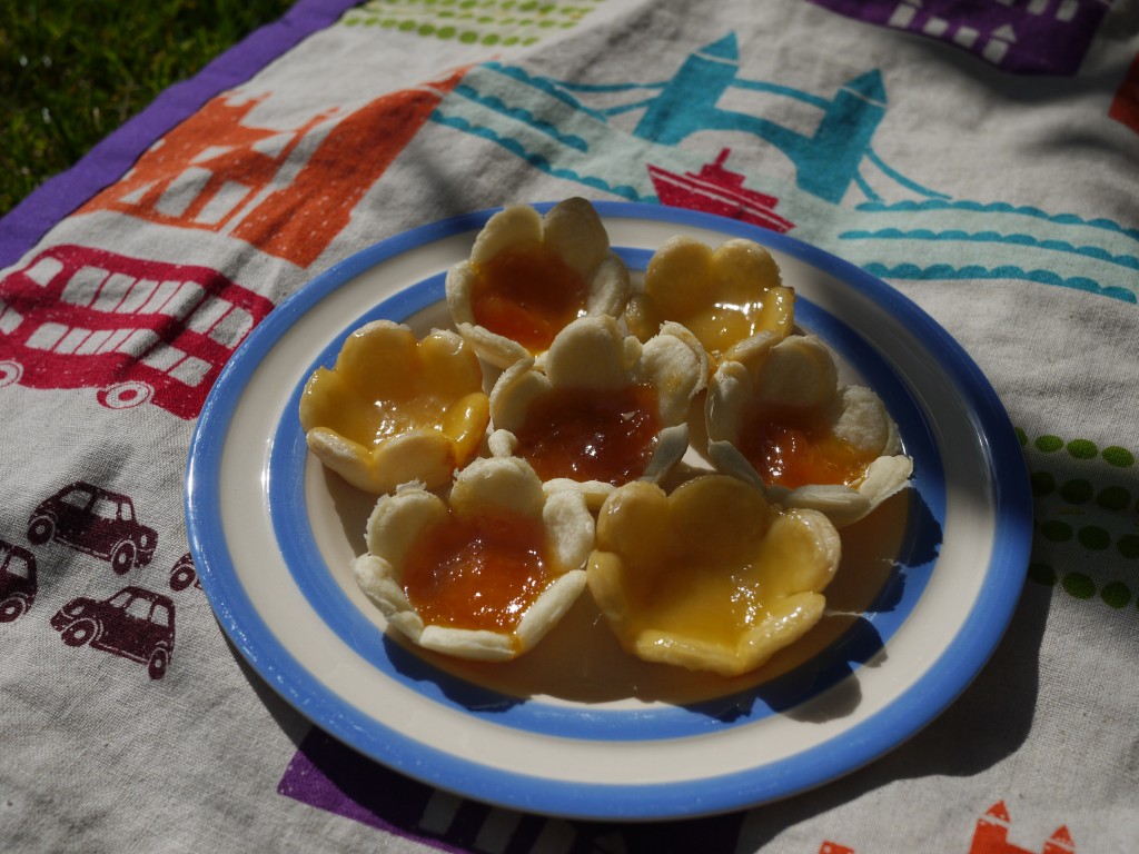 flower shaped pastry tarts