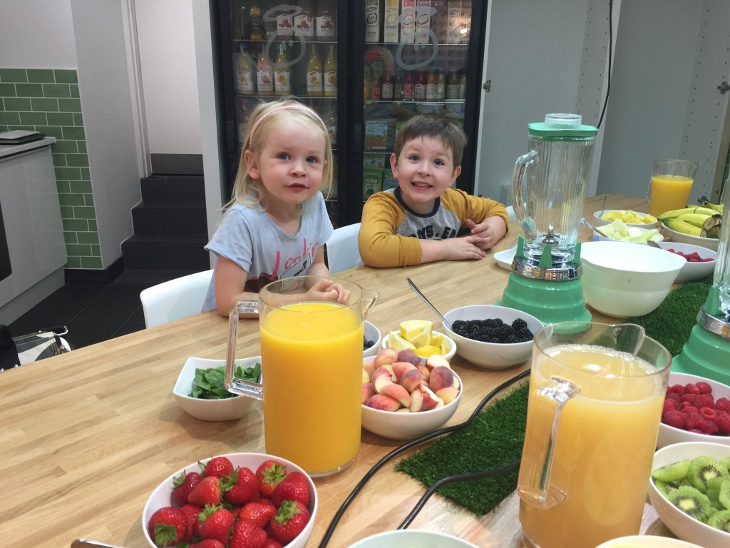 making smoothies at Innocent