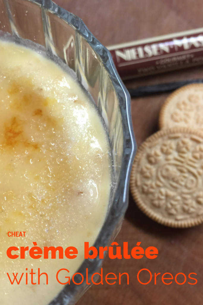 creme brulee with Golden Oreos