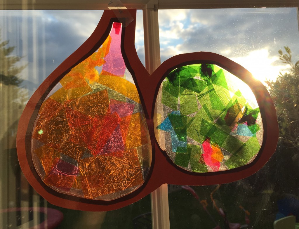 Pumpkin and gourd sun catcher decorations