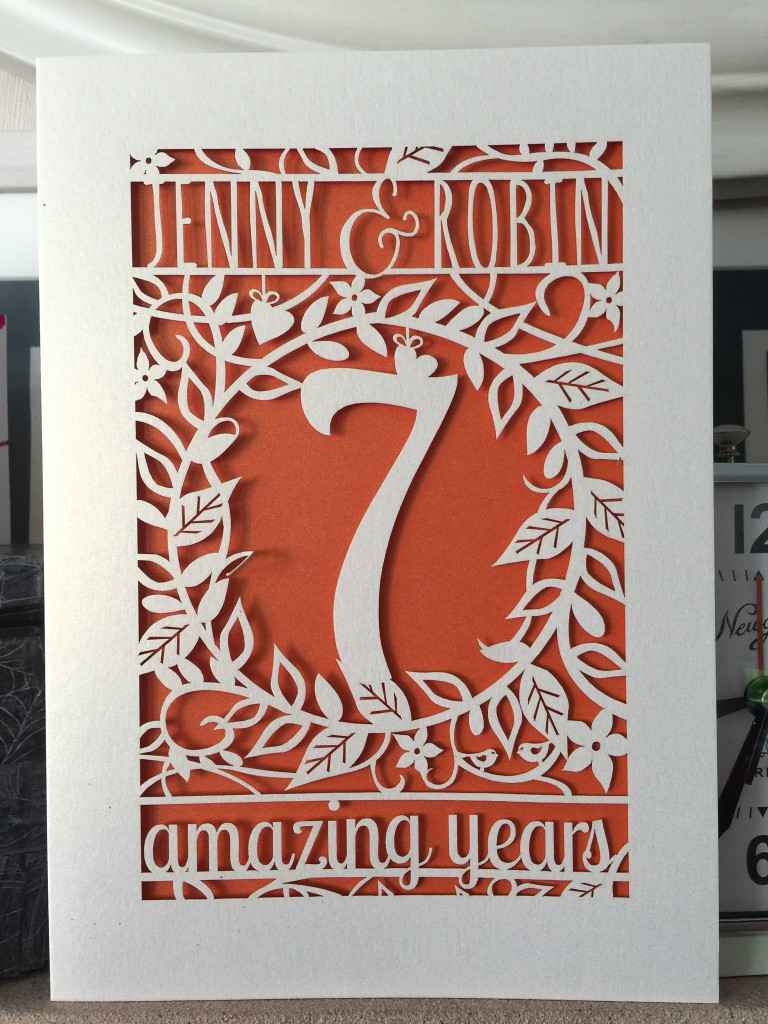 copper wedding anniversary card