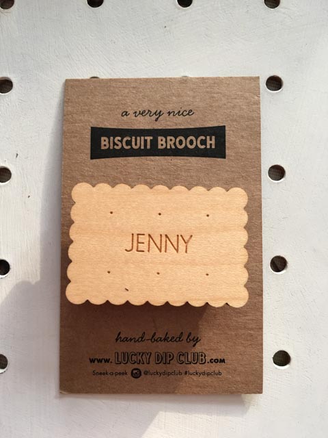personalised Nice biscuit brooch
