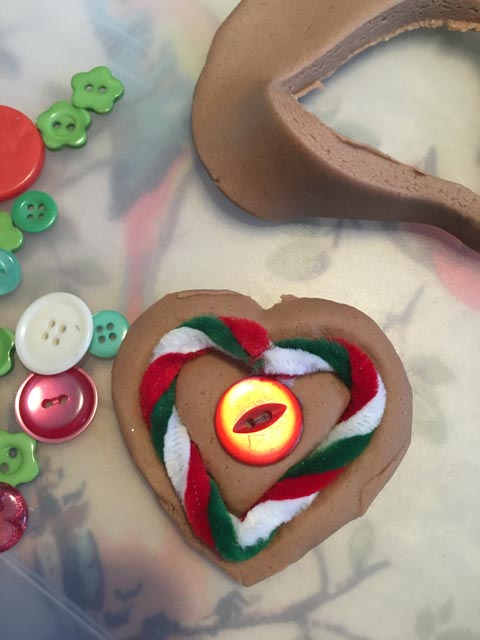 gingerbread play dough heart