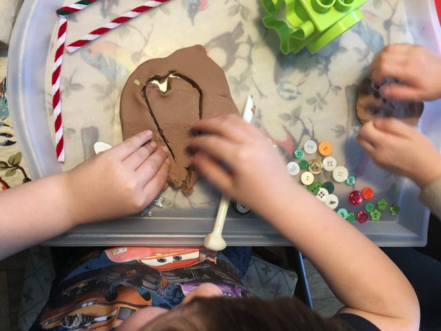 gingerbread play dough heart