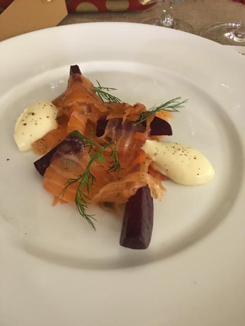 Gravalax, beetroot and horseradish
