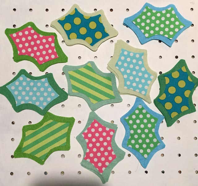 Fabric holly and ivy wreath