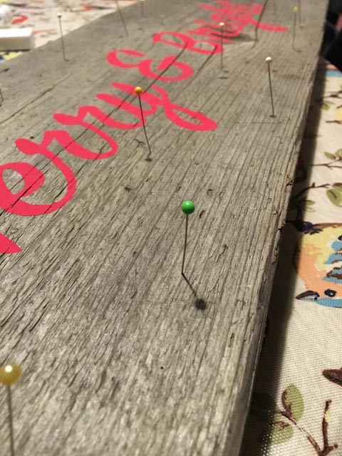 upcycled festive sign