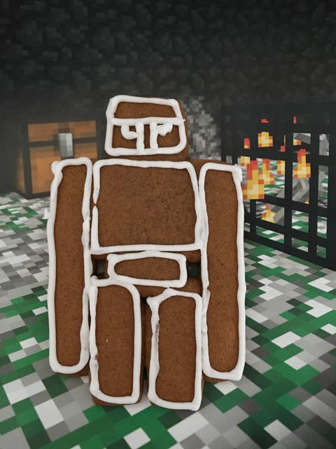 gingerbread iron golem cookie