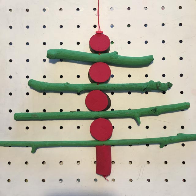 painted wooden christmas tree decoration
