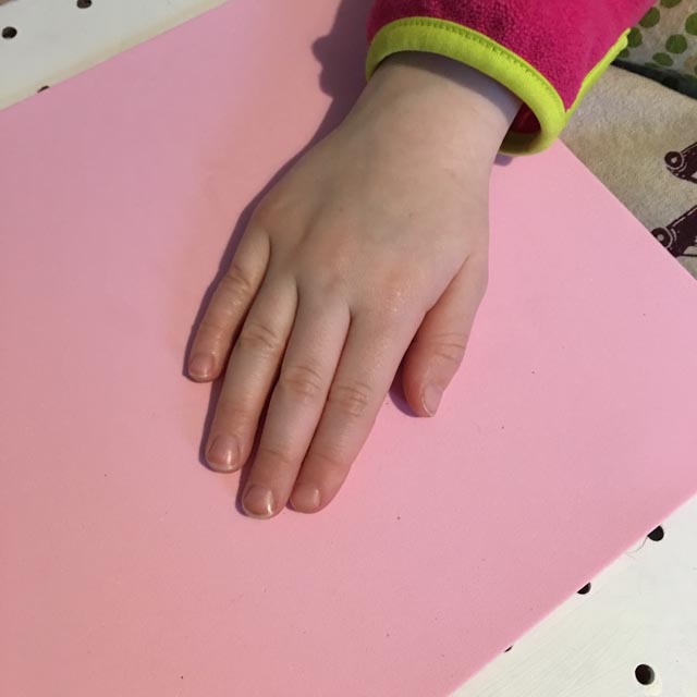 Hand print art for Valentine's Day